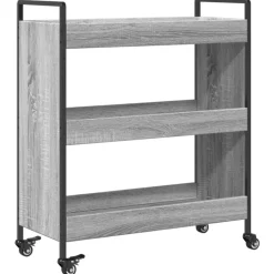 vidaXL køkkenvogn 70x30x82 cm konstrueret træ grå sonoma-eg