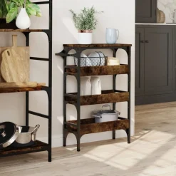 vidaXL køkkenvogn 53x20x76 cm konstrueret træ røget egetræsfarve