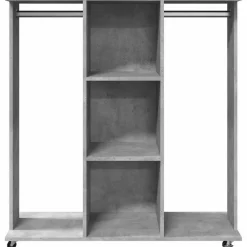 vidaXL klædeskab med hjul 102x38x110 cm konstrueret træ betongrå
