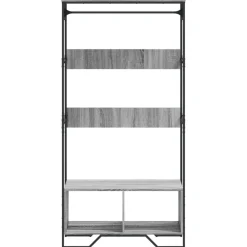vidaXL klædeskab 90x50x180 cm konstrueret træ grå sonoma-eg