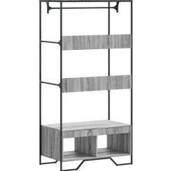 vidaXL klædeskab 90x50x180 cm konstrueret træ grå sonoma-eg
