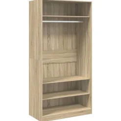 vidaXL klædeskab 100x50x200 cm konstrueret træ sonoma-eg