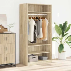vidaXL klædeskab 100x50x200 cm konstrueret træ sonoma-eg