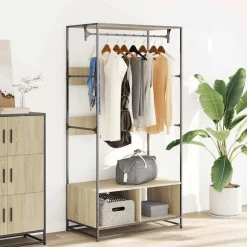 vidaXL klædeskab 90x50x180 cm konstrueret træ sonoma-eg