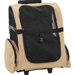 vidaXL kæledyrsvogn 3-i-1 design sand 48x32x(57-106) cm oxfordstof