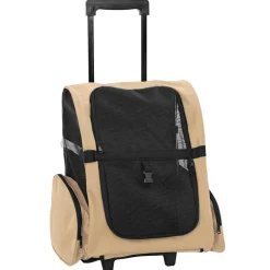 vidaXL kæledyrsvogn 3-i-1 design sand 48x32x(57-106) cm oxfordstof
