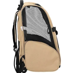 vidaXL kæledyrsvogn 3-i-1 design sand 48x32x(57-106) cm oxfordstof