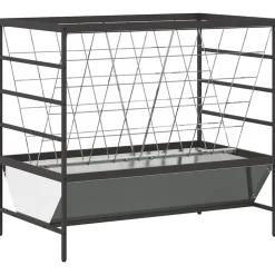 vidaXL Kælvfoderholder Sølv 100 x 60 x 90 cm Galvaniseret stål