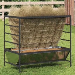 vidaXL Kælvfoderholder Sølv 100 x 60 x 90 cm Galvaniseret stål