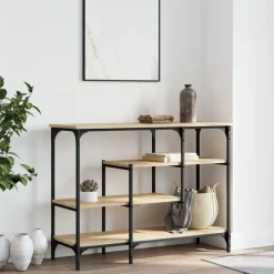vidaXL konsolbord med hylder 100x35x75 cm sonoma-eg