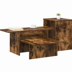 vidaXL Konsolbord Røget eg 91,5 x 35 x 38,5 cm Konstrueret træ