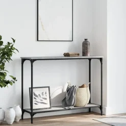 vidaXL konsolbord 101x30,5x75 cm konstrueret træ grå sonoma-eg