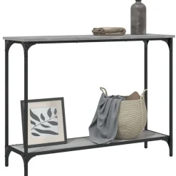vidaXL konsolbord 101x30,5x75 cm konstrueret træ grå sonoma-eg