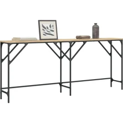 vidaXL konsolbord 180x29x75 cm konstrueret træ sonoma-eg