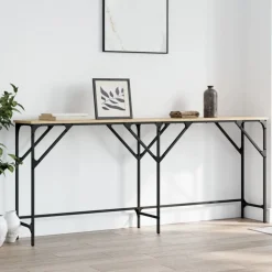 vidaXL konsolbord 180x29x75 cm konstrueret træ sonoma-eg