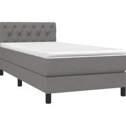 vidaXL kontinentalseng med madras 80x200 cm stof mørkegrå