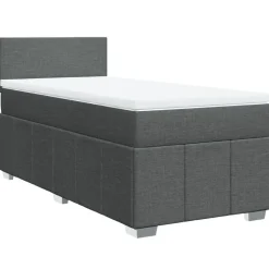 vidaXL kontinentalseng med madras 90x190 cm stof mørkegrå