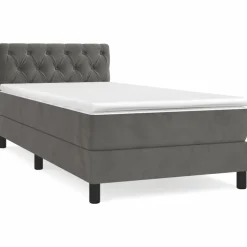 vidaXL kontinentalseng med madras 80x200 cm fløjl mørkegrå