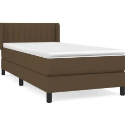 vidaXL kontinentalseng med madras 80x200 cm stof mørkebrun