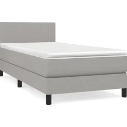 vidaXL kontinentalseng med madras 80x200 cm stof lysegrå