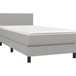 vidaXL kontinentalseng med madras 80x200 cm stof lysegrå