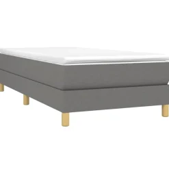 vidaXL kontinentalseng med madras 80x200 cm stof mørkegrå