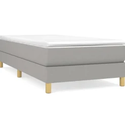 vidaXL kontinentalseng med madras 80x200 cm stof lysegrå