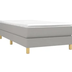 vidaXL kontinentalseng med madras 80x200 cm stof lysegrå