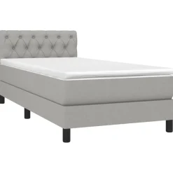 vidaXL kontinentalseng 80x200 cm stof lysegrå