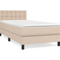 vidaXL kontinentalseng 80x200 cm kunstlæder cappuccinofarvet