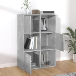 vidaXL kontorreol 60x29,5x90 cm konstrueret træ betongrå