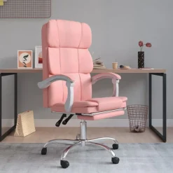 vidaXL kontorstol kunstlæder pink
