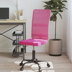 vidaXL kontorstol med justerbar højde meshstof pink