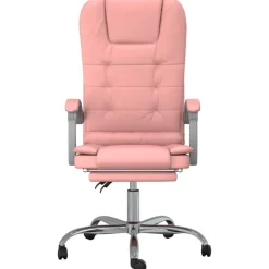 vidaXL kontorstol med massagefunktion kunstlæder lyserød