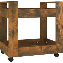 vidaXL kontorvogn 60x45x60 cm konstrueret træ røget egetræsfarve