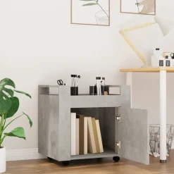 vidaXL kontorvogn 60x45x60 cm konstrueret træ betongrå