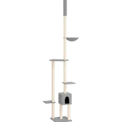 vidaXL kradsetræ fra gulv til loft 258,5-284,5 cm lysegrå