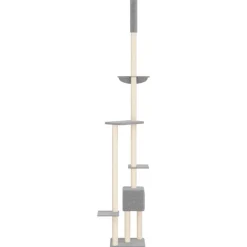 vidaXL kradsetræ fra gulv til loft 258,5-284,5 cm lysegrå