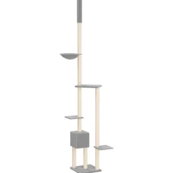 vidaXL kradsetræ fra gulv til loft 258,5-284,5 cm lysegrå