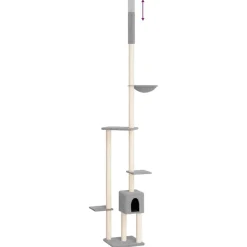 vidaXL kradsetræ fra gulv til loft 258,5-284,5 cm lysegrå