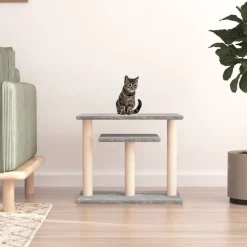 vidaXL kradsetræ med platforme 62,5 cm lysegrå