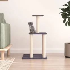 vidaXL kradsetræ med sisalkradsestolper 85,5 cm mørkegrå