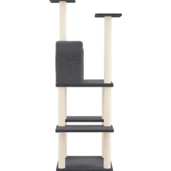 vidaXL kradsetræ med sisalkradsestolper 144,5 cm mørkegrå