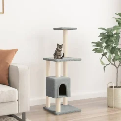 vidaXL kradsetræ med sisalstolper 104 cm lysegrå