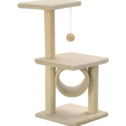 vidaXL kradsetræ med sisal-kradsestolper til katte 65 cm beige