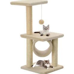 vidaXL kradsetræ med sisal-kradsestolper til katte 65 cm beige