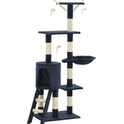 vidaXL kradsetræ til katte med sisal-kradsestolper 138 cm mørkeblå