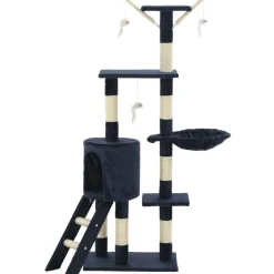 vidaXL kradsetræ til katte med sisal-kradsestolper 138 cm mørkeblå