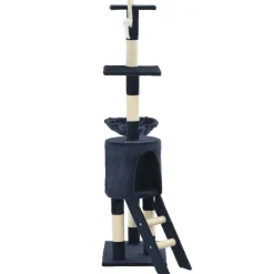 vidaXL kradsetræ til katte med sisal-kradsestolper 138 cm mørkeblå