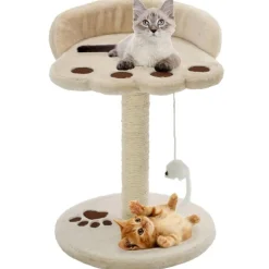 vidaXL kradsetræ til katte med sisal-kradsestolper 40 cm beige og brun